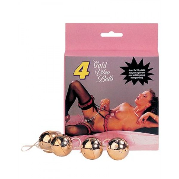 DEL979 - Вагинальные шарики 4 Gold Vibro Balls